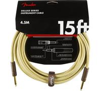 Fender Deluxe Cavo Strumento Jack Dorati 6.3mm Dritto 4.5m | Cavo per chitarra da 1/4" in rame privo di ossigeno al 99%, placcato oro 24 carati, a basso rumore