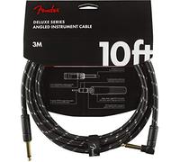 Fender Deluxe Series Cavo Strumento Chitarra, 3m, Dritto/Angolato, Tweed Nero