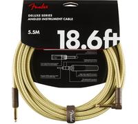 Fender Deluxe Cavo Strumento Tweed Jack 6.3mm Dritto/Angolato 5m | Rame privo di ossigeno al 99%, jack da 1/4" placcati in oro 24 carati, basso rumore, performance dal vivo, studio
