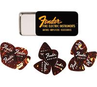 Fender® »FINE ELECTRIC PICK TIN« Plettri in barattolo per collezione - 12 Pezzi - Celluloide - Forma 351-3 Spessore - Tortoise Shell