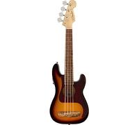Fender Fullerton Precision Bass Uke, Ukulele Basso, Sunburst | Ukulele basso elettrico con pickup, tastiera in noce, battipenna tartarugato, ideale per principianti, suono basso autentico