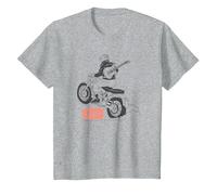 Fender Guitar Motorcycle Rider Outline Maglietta, Bambini, Grigio Melange, 2 Anni