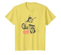 Fender Guitar Motorcycle Rider Outline Maglietta, Bambini, Limone, 2 Anni