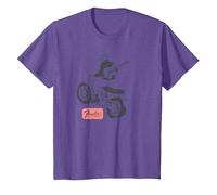 Fender Guitar Motorcycle Rider Outline Maglietta, Bambini, Viola mélange, 2 Anni