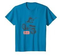Fender Guitar Motorcycle Rider Outline Maglietta, Bambini, Zaffiro, 4 Anni