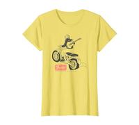 Fender Guitar Motorcycle Rider Outline Maglietta, Donna, Limone, 3XL