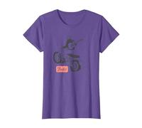 Fender Guitar Motorcycle Rider Outline Maglietta, Donna, Viola mélange, 3XL