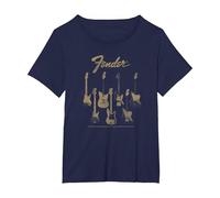 Fender Guitar Selection Variety On Display Vintage Poster Maglietta, Donna Plus-Size, Navy, 5X