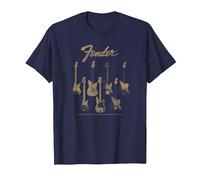 Fender Guitar Selection Variety On Display Vintage Poster Maglietta, Uomo, Navy, 6XL