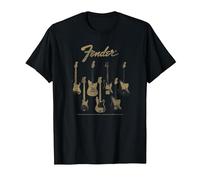 Fender Guitar Selection Variety On Display Vintage Poster Maglietta, Uomo, Nero, 6XL