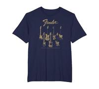 Fender Guitar Selection Variety On Display Vintage Poster Maglietta, Uomo Taglie Grandi, Navy, 2X Tall