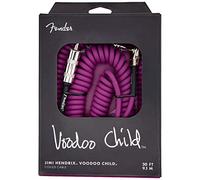 Fender Hendrix Voodoo Child, Cavo a Spirale per Strumenti, Dritto/Angolo retto, 9 m, Purple