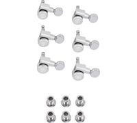 Fender Locking Tuners Meccaniche Staggered Vintage Chrome Strat/Tele | Aggiornamento semplice, perni sfalsati, rapporto di trasmissione 18:1, cromo lucido, bloccaggio sicuro delle corde