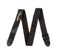 Fender Logo Strap Black/Yellow Logo Tracolla per chitarra, cinturino nero da 2"