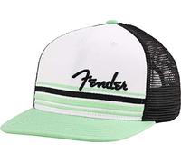 Fender© "Malibu Cappello Flatbill - Taglia Uni - Colore: Bianco/Nero/Verde Acqua