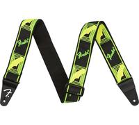 Fender, NEON MONOGRAM STRAP, Tracolla per chitarra in nylon, 5cm, Colore Verde Giallo, L