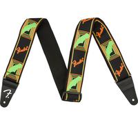 Fender, NEON MONOGRAMMED STRAP, Tracolla per Chitarra in Poliestere, 5Cm Di Larg