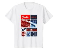 Fender Panels Classic Style Guitars Maglietta, Bambini, Bianco, 6 Anni