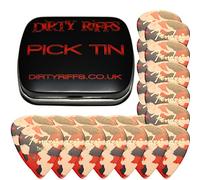 Fender, plettri classici in celluloide per chitarra, 24 plettri coriandoli sottili 351, in pratica scatola di latta