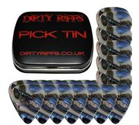 Fender - Plettri per chitarra in celluloide - 24 x Abalone Heavy 351 stile in una pratica scatola di latta