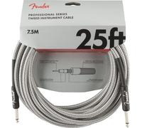 Fender PRO Cavo Strumento Intrecciato Jack 6.3mm Bianco 25ft | Cavo chitarra professionale, jack 6.3mm, schermatura, chitarra & basso, amplificatore, bianco intrecciato