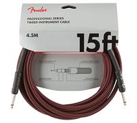 Fender Pro Series Cavo Strumento Jack 6.3mm Rosso Tweed 15ft | Cavo per chitarra elettrica e basso, connettori jack 6.3mm dritti, schermatura professionale, 15ft, rosso tweed