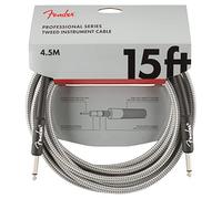 Fender Professional Series Cavo Strumentale Tweed Bianco 4.5M | Cavo jack 6.3mm, per chitarra elettrica & basso, connettori dorati, schermatura professionale, tweed bianco, 4.5M