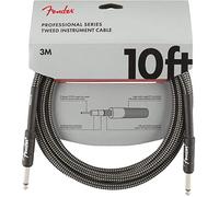 Fender Professional Tweed Cavo Chitarra Jack 6.3mm Dritto 3m | Rame privo di ossigeno al 99%, basso rumore, jack da 1/4" nichelati, per concerti, chitarra elettrica, dritti, tweed grigio
