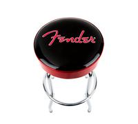 Fender Sgabello, Ideale per i giocatori e fan di Chitarra, con Logo Rosso Scintillante, Imbottito in Schiuma, 30", Nero e Rosso Scintillante