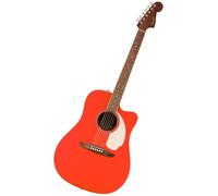 Fender Redondo CE Chitarra Acustica Elettrificata Cutaway, Rosso Fiesta | Chitarra acustica con pickup e preamp, cutaway, tavola in abete, ideale per live, battipenna avorio, serie California