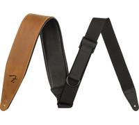 Fender, RIGHT HEIGHT RAYON LEATHER STRAP, Tracolla per chitarra in pelle con funzione a una mano, Colore Cognac