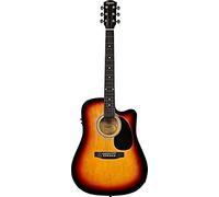 Fender SA-105CE, Dreadnought Cutaway, Chitarra Acustica Elettrificata, Marrone, Include lezioni virtuali gratuite su Fender Play