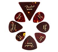 Fender "Shape Medley" Plettri in celluloide per Chitarra e Basso - Tortoise Shell - Medium - Set di 8