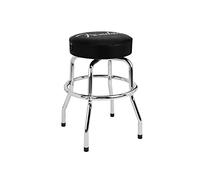 Fender Spaghetti Logo Sgabello da Bar Girevole Imbottito 24 In | Tasca porta plettri, sedile girevole a 360°, comfort imbottito, finitura cromata nera, regalo per chitarristi, sala musica