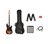 Fender Squier Affinity Precision Bass Starter Pack Sunburst | Kit per basso elettrico per principianti con amplificatore, custodia morbida, cavo, tracolla