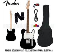 Fender Squier Bullet Telecaster Chitarra Elettrica Nera + Custodia e Accessori