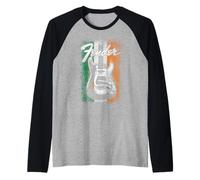 Fender St. Patrick's Day Electric Guitar Irish Flag Backdrop Maglia con Maniche Raglan