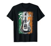 Fender St. Patrick's Day Electric Guitar Irish Flag Backdrop Maglietta