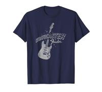 Fender Stratocaster Sparkling Guitar Vintage Poster Maglietta, Uomo, Navy, 6XL