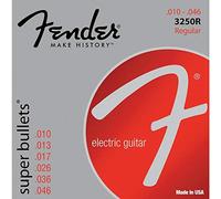 Fender Super Bullet® Strings for Electric Guitar, Nickel Plated Steel, Bullet End, 3250R Gauges .010-.046, (6)