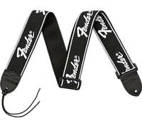 Fender Running Logo, Tracolla per Chitarra, Nera, 5 cm