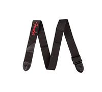Fender Tracolla per Chitarra, Poliestere con Logo Rosso, Regolabile 33”-53”, Nero