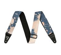 Fender Tracolla per Chitarra Tie-Dye Acid Wash, Blu Sbiadito, Regolabile 34”-59”, Tela Unica con Spruzzi di Candeggina