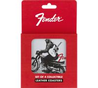 FENDER VINTAGE ADS 4-PK COASTER SET,B&W