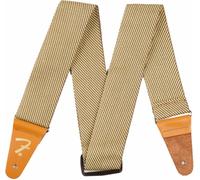 Fender Vintage Tweed Tracolla per Chitarra, Regolabile 44-49.5 Pollici, Tweed Giallo Classico, Logo â€œFâ€ Dorato, EstremitÃ Rinforzate in Pelle, Stile Iconico e Comfort, Taglia Unica
