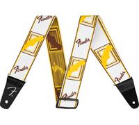 FENDER Weighless 2" Monogrammed Strap White/Brown/Yellow