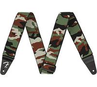 Fender, WEIGHLESS CAMO STRAP, 2 Tracolla elastica per Chitarra con look Camouflage, Larghezza 5cm, Colore Woodland Camo