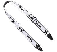 Fender Weighless Strap - Logo Running - Bianco/Nero