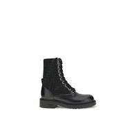 Fendi Black Calf Leather Bos Taurus Lace-Up Boots - EU37/US7