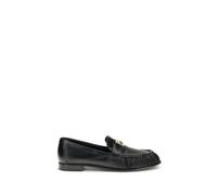 Fendi Black Calf Leather Bos Taurus Slip-On Loafers - EU38/US8